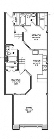 Arlo - 1022 Floor Plan at East 4th Street, Cleveland, OH, 44115